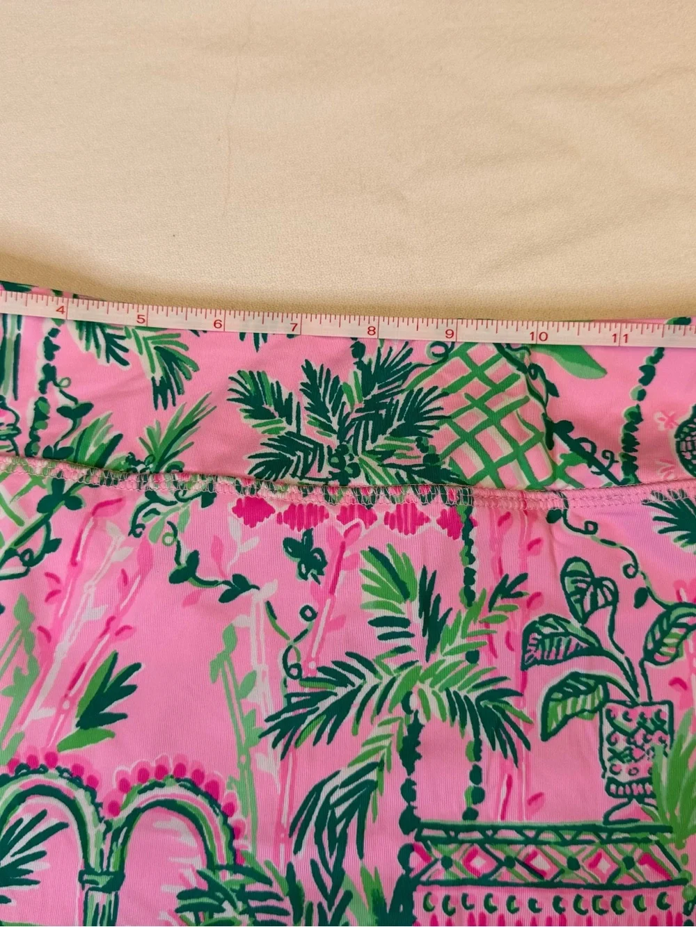 Lilly Pulitzer Fern Luxletic Ruffle Skort M Always Worth It Pink Green Palm